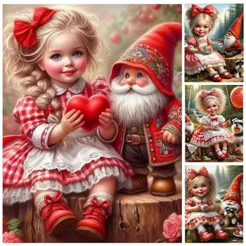 Diy 5D Diamond Painting New Series Симпатичная девушка Полный круг Квадратная мозаика Вышивка Мультяшный крест Вышивка Домашнее украшение Full Round 20x30CM