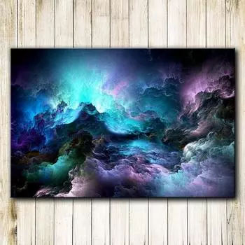 DIY 5D Круглая Алмазная Вышивка Пейзаж Ручная Алмазная Картина Нереальные Облака Аннотация 20X30CM