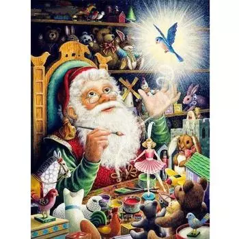 DIY 5D круглая алмазная картина Санта-Клаус полная круглая алмазная вышивка крестиком 20X30CM