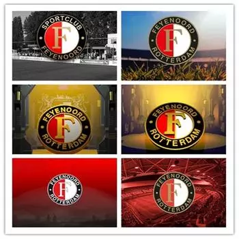 DIY 5D квадратная и круглая Алмазная мозаика с логотипом Фейеноорда 5d алмазная живопись вышивка крестиком Алмазная вышивка украшение дома Full Round 20X30CM красный