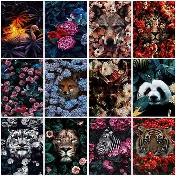 Diy 5D олень цветок бабочка полная круглая дрель мультфильм наборы алмазов для рисования художественная краска с изображением животных алмазный домашний декор Full Round 20x30CM