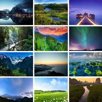 DIY 5D Пейзаж Стразы Алмазная Живопись Художественная Картина Полная Алмазная Вышивка Подарки Мозаика Набор Для Вышивки Крестом Домашний Декор Подарки Full Round 20x30CM