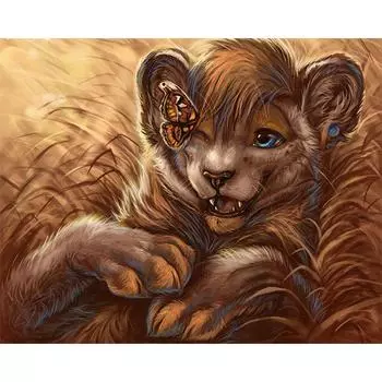 DIY 5D Полная Алмазная картина Милый мультфильм животных Леопард Вышивка крестом Алмазная вышивка 20X30CM