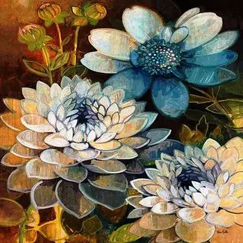 DIY 5D Полная Алмазная картина Вышивка крестом Цветущий лотос Алмазная вышивка Рукоделие 30X30CM