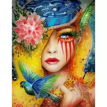 DIY 5D полная алмазная картина вышивка крестиком женщина в шляпе Алмазная вышивка рукоделие 20X30CM
