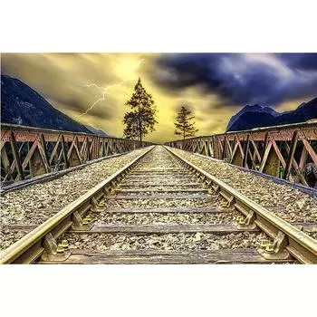 DIY 5D полная алмазная картина вышивка крестом железная дорога Алмазная вышивка рукоделие узоры 20X30CM