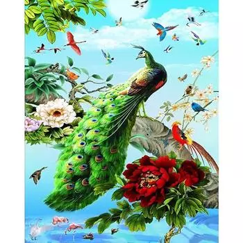 DIY 5D полная алмазная живопись вышивка крестом павлин Мозаика Алмазная вышивка рукоделие 20X30CM