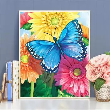 DIY 5D Полный Кристалл Алмазные Картины Полный Комплект для Взрослых Бабочки Танцующие В Цветах Алмазная Мозаика Вышивка Крестом Вышивка Домашний Декор 30*40cm/11.8*15.7in
