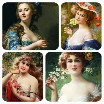 DIY 5D Полный круглый горный хрусталь Женщина Алмазная вышивка Картина Вышивка крестом Домашний декор Full Round 20x25CM