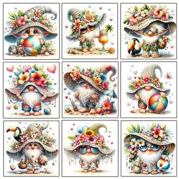 DIY 5D Рождественская Алмазная Картина Санта-Клаус Полная Стразы Мозаика Вышивка Крестом Набор 2024 Праздничные ПодаркиРеновация Full Round 20x20CM