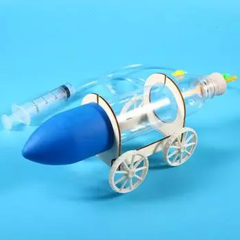 DIY Air-Powered Car STEM Kit Пластиковая физика Научная игрушка для детей Создайте свой собственный пневматический автомобиль Образовательный инженерный проект Подарок для Sets