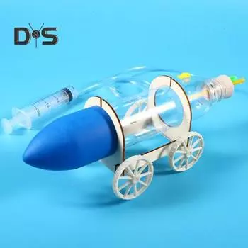 DIY Air-Powered Car STEM Kit Пластиковая физическая научная игрушка для детей Создайте свой собственный пневматический автомобиль Образовательный инженерный проект Подарок на праздники Sets