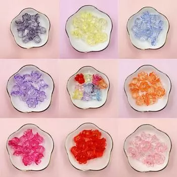 DIY акриловые ландыши прозрачное ожерелье материал ручной работы цветы свободные бусины креативные модные аксессуары для изготовления ювелирных изделий браслеты фиолетовый