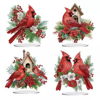 DIY Алмазная картина Акриловый Кардинал Настольный орнамент Комплект Арт Настольный декор GJ300