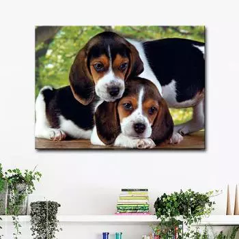 Diy Алмазная картина Американский фоксхаунд Полный круглый мозаичный декор Вышивка Крестом 20X30CM