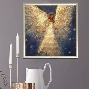 DIY Алмазная картина Ангел Набор для вышивки крестом Мозаика Искусство Алмазная картина Полный круг/Квадратный алмаз Украшение дома Round 25x25cm