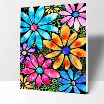 DIY Алмазная картина Цветные цветы Набор для вышивки крестом Мозаика Искусство Алмазная картина Полный круг/Квадратный алмаз Украшение дома Round 20x30cm