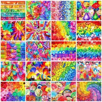 Diy Алмазная картина Цветочная вышивка Красочные бабочки Мозаика Воздушный шар Пейзаж Домашний декор Full Round 20x30CM