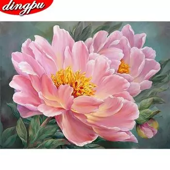 DIY Алмазная картина Цветочный домашний декор Картина со стразами Полный круглый дрель 20X30CM