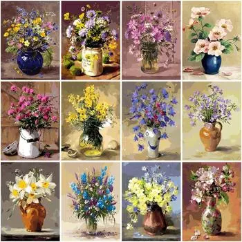 DIY Алмазная картина Цветочный комплект Алмазная художественная Алмазная вышивка Распродажа Полный круглый дрель Домашний декор Ремесленный комплект Full Round 20x25CM