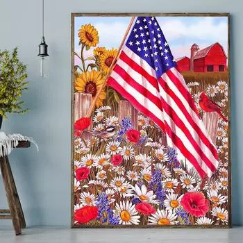 DIY Алмазная картина Цветочный сад Набор для вышивки крестом Мозаика Искусство Алмазная картина Полный круг/Квадратный алмаз Украшение дома Round 20x30cm