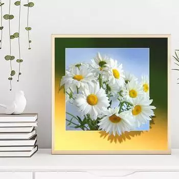 DIY Алмазная картина Дейзи Набор для вышивки крестом Мозаика Искусство Алмазная картина Полный круг/Квадратный алмаз Украшение дома Round 25x25cm