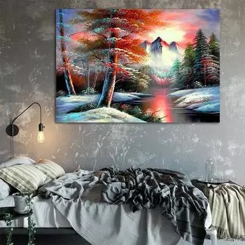 DIY Алмазная картина Дерево Вышивка крестиком Алмазная вышивка Пейзаж Полный квадратный дрель Изображение Горный хрусталь Full Round 20X30CM