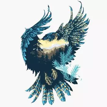 DIY Алмазная картина Фэнтезийное животное: Орел 3D Алмазная вышивка крестом 30X30CM