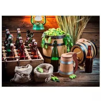 Diy Алмазная картина Кофейная бутылка Наклейка на стену для бара Полная круглая картина со стразами 20X30CM