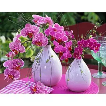 Diy Алмазная картина Корабль Цветок Орхидеи Алмазная смола Наборы для алмазной живописи Незавершенные декоративные 20X30CM