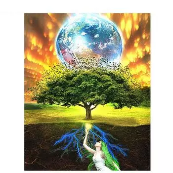 DIY Алмазная картина Красота Дерево Вышивка крестиком Алмазная картина Пейзаж Узор Домашнее украшение 20X30CM