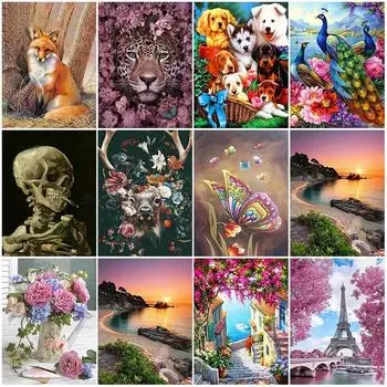 DIY Алмазная картина Маленькие животные и пейзажи Набор для вышивки крестом Мозаика Искусство Алмазная картина Полный круг/Квадратный алмаз Украшение дома Round 20x30cm