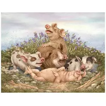 Diy Алмазная картина Милые свиньи Семья Rhinestone Алмазная вышивка Крестом Мозаика Наклейка на стену 20X30CM