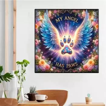 DIY Алмазная картина Мой ангел Набор для вышивки крестом Мозаичное искусство Алмазная картина Полный круг/квадрат Алмазное украшение для дома Round 25x25cm