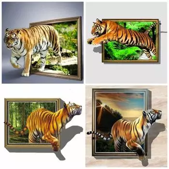 DIY Алмазная картина набор Тигр фотографии стразами Алмазная вышивка продажа животных мозаичный декор для дома Full Round 30x30CM красный