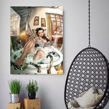 DIY Алмазная картина Наборы для вышивки крестом Алмазная вышивка Рукоделие Ванна Схема Женщина Настенные искусства 20X30CM