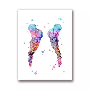 Diy Алмазная картина Ноги Набор Скелет Мозаика Искусство Алмазная вышивка Картина Медицинский офис Деко 20X30CM