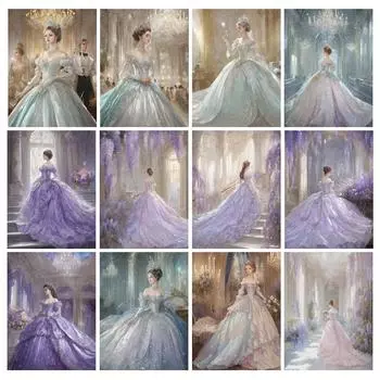 Diy Алмазная картина Новая коллекция 2024 Фэнтези Принцесса Полный квадратный круглый дрель Стразы Вышивка Красивая женщина Мозаика Наборы для вышивки крестом Square drill 30x40cm