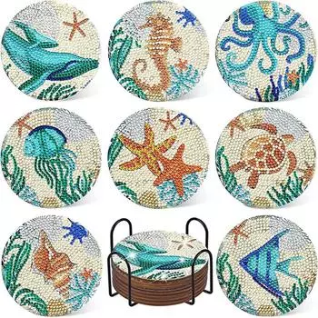 DIY Алмазная картина Подставки Подводный мир Mandatura 5D Окрашенная вышивка Мозаика Кухня cm052