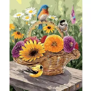 DIY Алмазная картина Полная дрель 5D Алмазная вышивка Мозаика Милые птицы Любовь Цветок Алмаз 20X30CM
