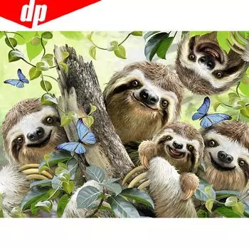 DIY Алмазная картина Полный дрель Круглый животных Коала Алмазная вышивка Вышивка крестом 20X30CM