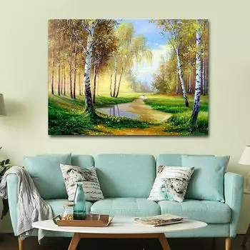 DIY Алмазная картина Полный дрель Пейзаж Береза Алмазная вышивка Пейзаж Rhinestone Painting 20X30CM