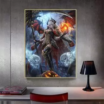 DIY Алмазная картина Полный круглый дрель «Мультяшный воин» Вышивка крестиком Подарок Домашний декор Подарок 20X30CM