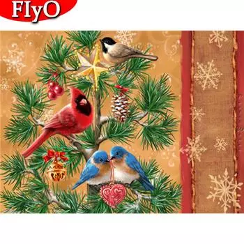 DIY Алмазная картина Рождественская Алмазная вышивка Птица Вышивка крестом Животное Ремесло Новогодний подарок Full Round (20X30CM)