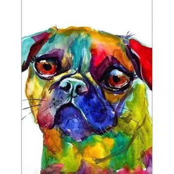 DIY Алмазная картина Собака Животные Вышивка Полный круглый Алмазная картина Вышивка крестом 20X30CM