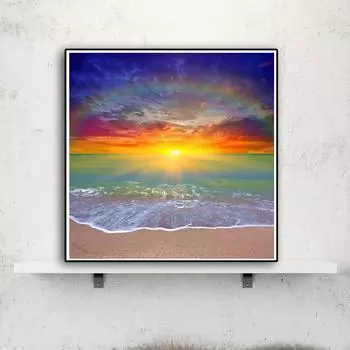 DIY Алмазная картина Солнечный Берег Набор для вышивки крестом Мозаика Искусство Алмазная картина Полный круг/Квадратный алмаз Украшение дома Round 30x30cm