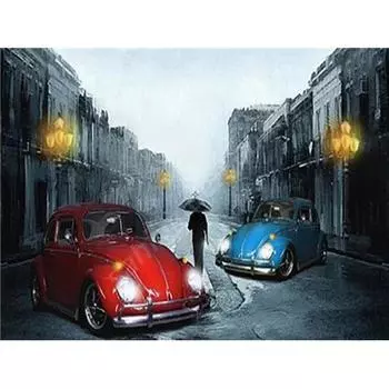 DIY Алмазная картина Старый автомобиль на дороге Стразы Алмазная картина Набор для вышивки крестом 20X30CM