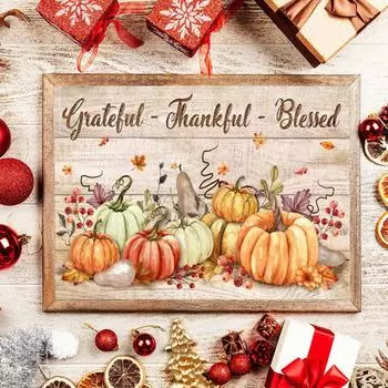 DIY Алмазная картина Тыква Набор для вышивки крестом Мозаика Искусство Алмазная картина Полный круг/Квадратный алмаз Украшение дома Round 20x30cm