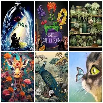 DIY Алмазная картина Удивительные маленькие животные Набор для вышивки крестом Мозаичное искусство Алмазная картина Полный круг Алмазное украшение для дома Round 20x30cm