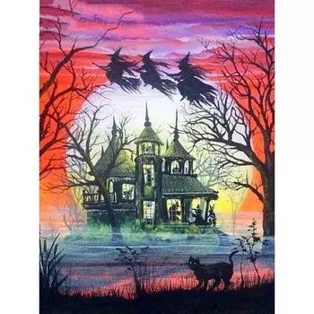 DIY Алмазная картина Ведьма Мультфильм Мозаика Алмазная вышивка 20X30CM